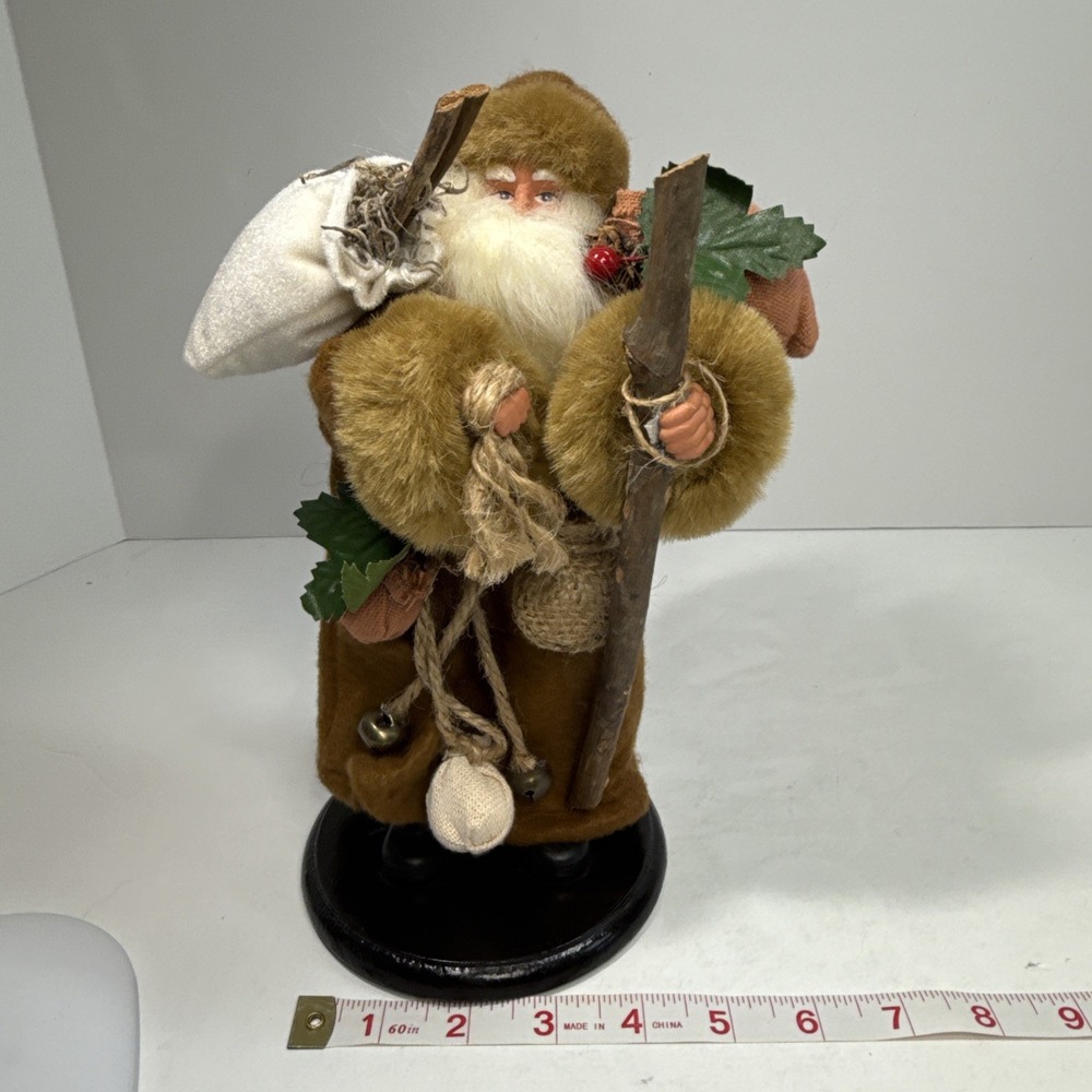 Bronson Woodland‎ Folk Art Father Christmas Vintage Rustic Primitive Wood Base - Picture 12 of 12